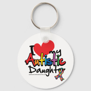 I Love My Autistic Daughter Keychain