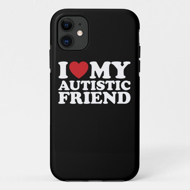 I Love My Autistic Friend Autism Heart Case-Mate iPhone Case (Back)
