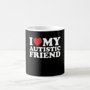 I Love My Autistic Friend Autism Heart Coffee Mug