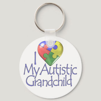 I Love My Autistic Grandchild Keychain