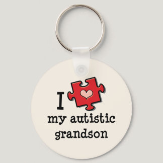 I Love My Autistic Grandson Key Chain