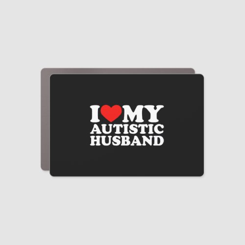 I Love My Autistic Husband Heart My Husband Autism Car Magnet