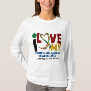 I Love My Autistic & NonAutistic Grandchildren 2 T-Shirt