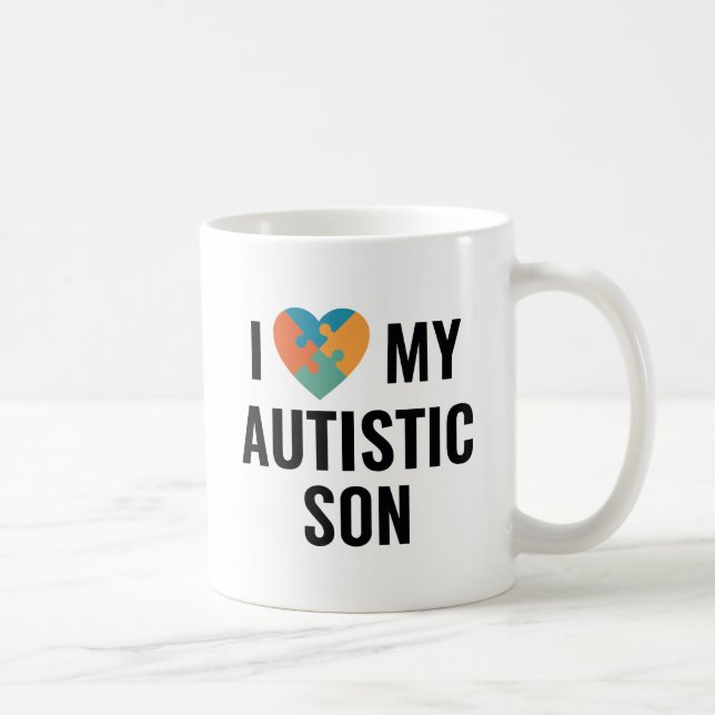 I Love My Autistic Son Coffee Mug (Right)
