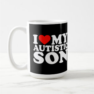 I Love My Autistic Son I Heart My Son with Autism Coffee Mug