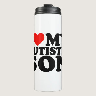 I Love My Autistic Son I Heart My Son with Autism Thermal Tumbler
