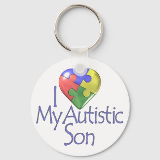 i Love My Autistic Son Keychain