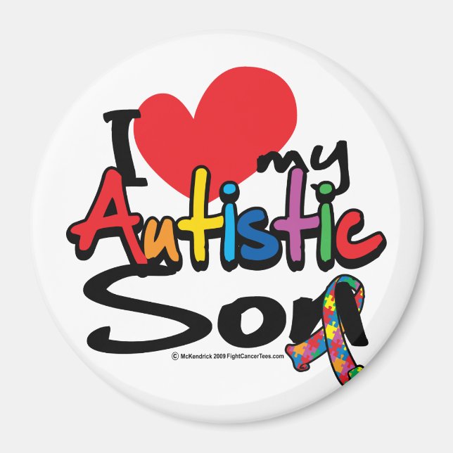 I Love My Autistic Son Magnet (Front)