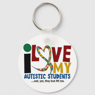 I Love My Autistic Students 2 AUTISM AWARENESS Keychain