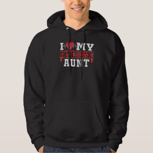 I Love My Awesome Aunt Cute Heartbeat Love Valenti Hoodie