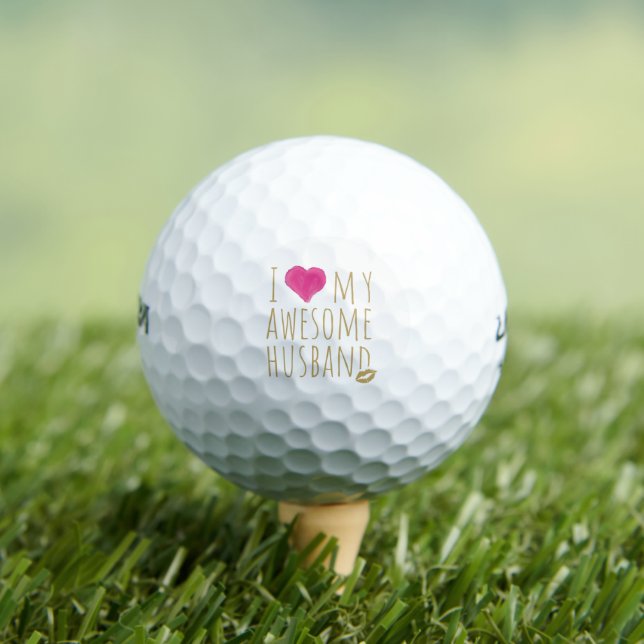 I love My Awesome Husband Wedding Anniversary Golf Balls (Insitu Tee)