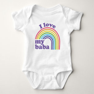 I Love My Baba - Cute Rainbow Baby Bodysuit