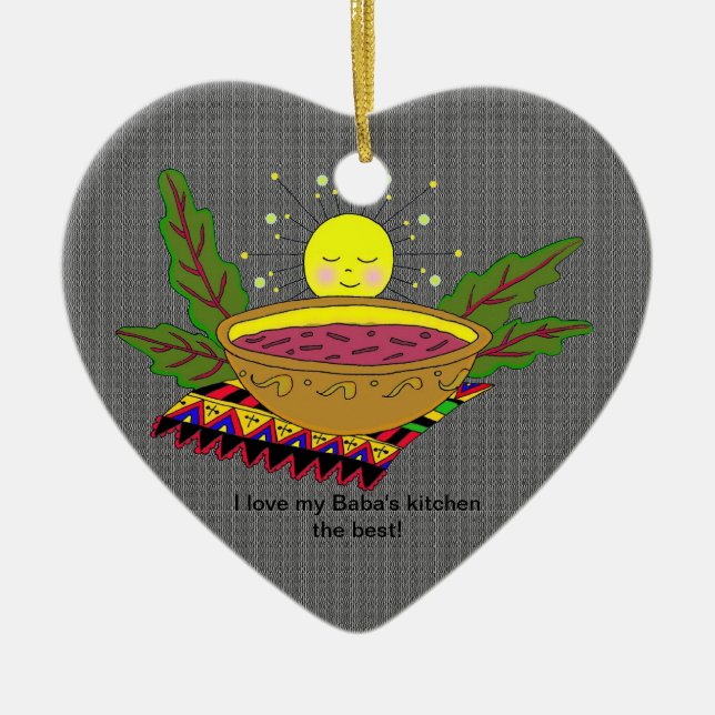 I Love My Baba's Kitchen Ceramic Ornament (Front)