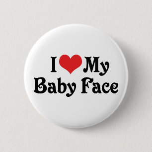 I Love My Baby Face Pinback Button
