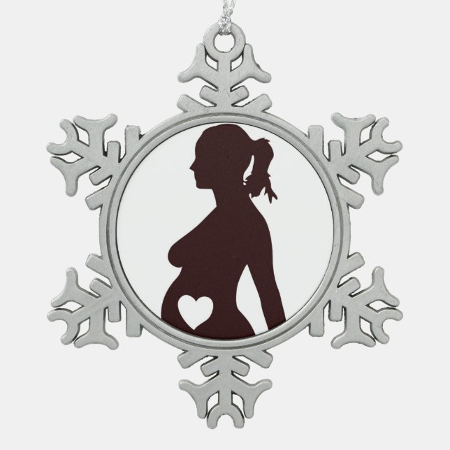 I LOVE MY BABY SNOWFLAKE PEWTER CHRISTMAS ORNAMENT (Front)