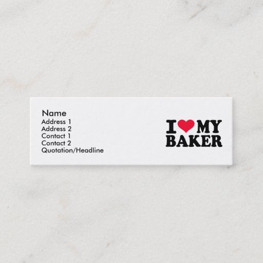 Customizable I love my Baker Business Cards