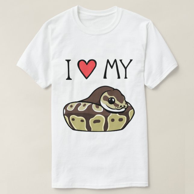 I Love My Ball Python Cute Funny Men's T-Shirt (Design Front)