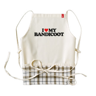 I LOVE MY BANDICOOT ZAZZLE HEART APRON