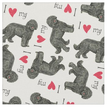 I Love My Barbet Fabric by DogsInk at Zazzle