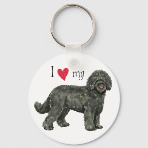 I Love my Barbet Keychain