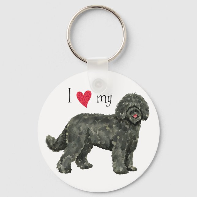 I Love my Barbet Keychain (Front)