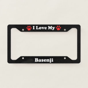 I Love My Basenji Dog License Plate Frame