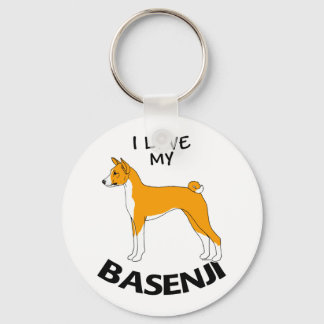 I Love my Basenji Keychain