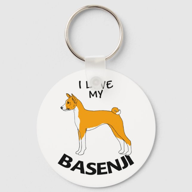 I Love my Basenji Keychain (Front)