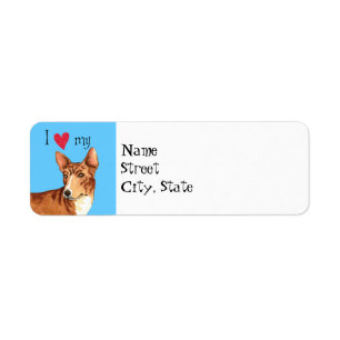 I Love my Basenji Label