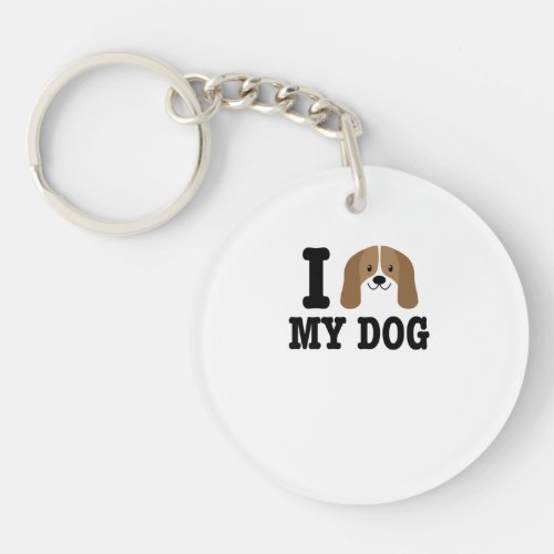 I Love My Basset Cute Dog Owner Pet Lover Gift Keychain
