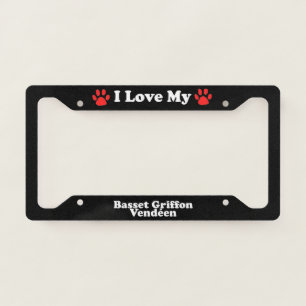 I Love My Basset Griffon Vendeen Dog License Plate Frame