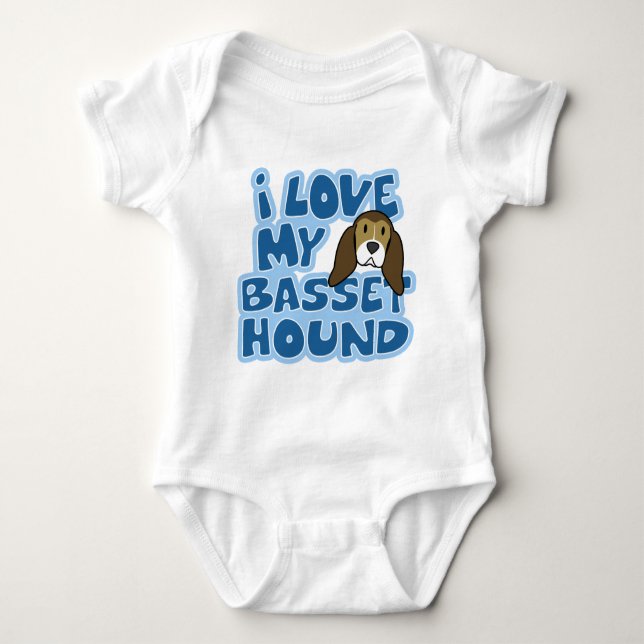 I Love My Basset Hound Baby Creeper (Front)