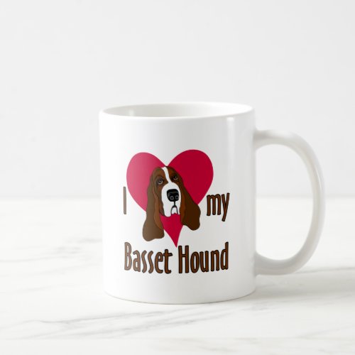 I Love my Basset Hound Cute Dog in a Heart Coffee Mug