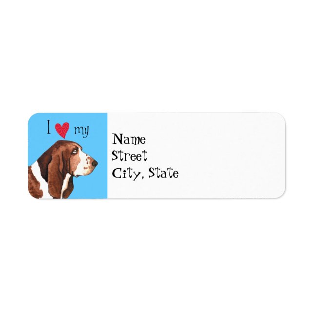 I Love my Basset Hound Label (Front)