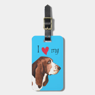 I Love my Basset Hound Luggage Tag