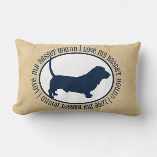 I Love My Basset Hound Lumbar Pillow