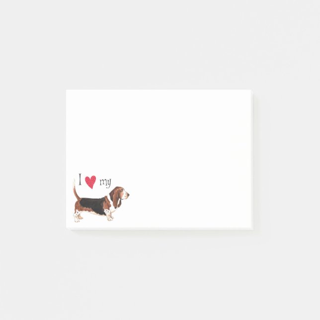 I Love my Basset Hound Post-it Notes (Front)