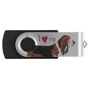 I Love my Basset Hound USB Flash Drive