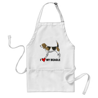 I Love My Beagle Adult Apron
