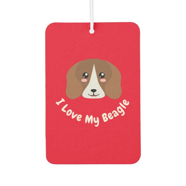 I love My Beagle Air Freshener (Front)