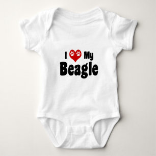 I Love My Beagle Baby Bodysuit