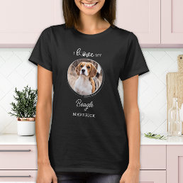 I Love My Beagle Custom Cute Pet Dog Photo T-Shirt