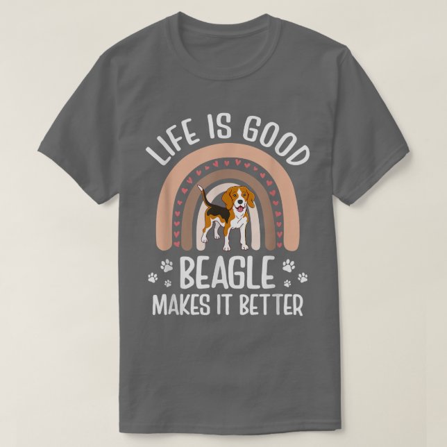I Love My Beagle Cute Best Beagle Mom Ever Gift Pu T-Shirt (Design Front)