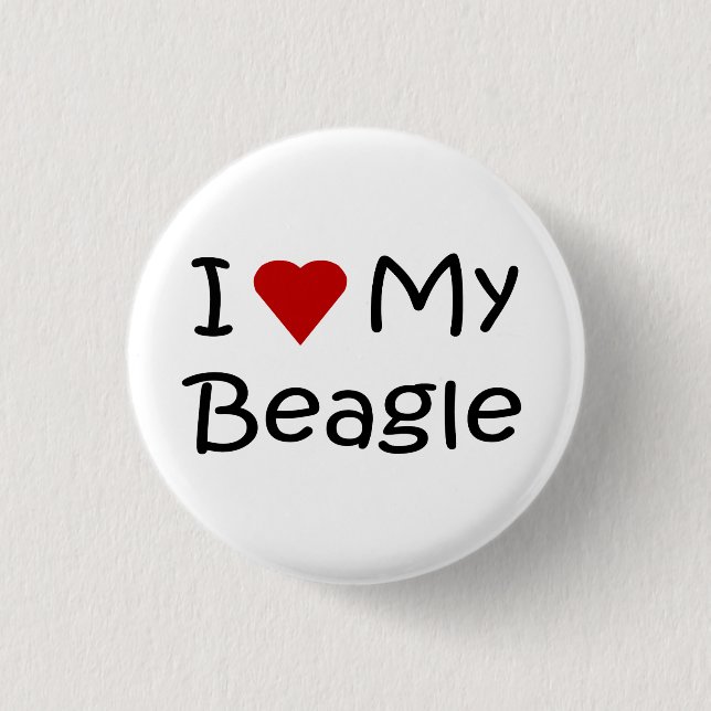 I Love My Beagle Dog Lover Gifts and Apparel Button (Front)