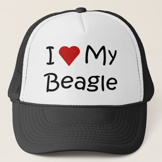 I Love My Beagle Dog Lover Gifts and Apparel Trucker Hat (Front)