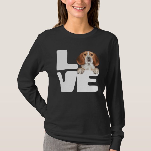 I Love My Beagle Dog T-Shirt (Front)