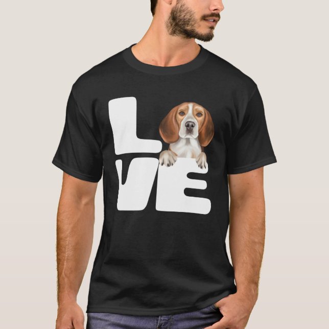 I Love My Beagle Dog T-Shirt (Front)