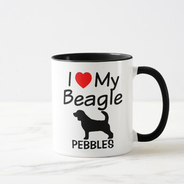 I Love My Beagle Dogs Mug (Right)