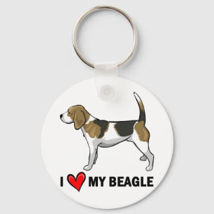I Love My Beagle Keychain