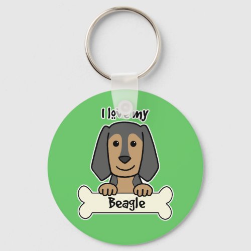 I Love My Beagle Keychain